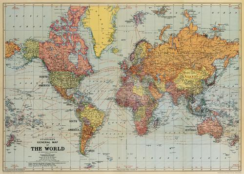 World Map Poster/Wrap