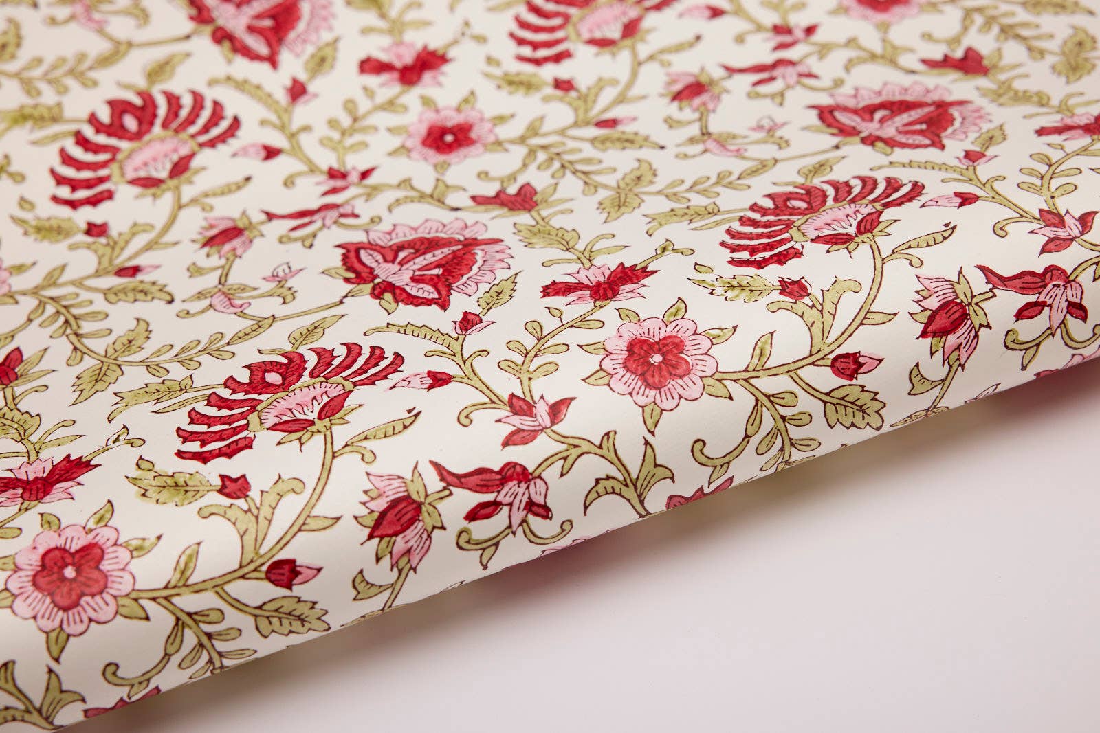 Hand Block Printed Gift Wrap Sheets | Flora Festive Mix