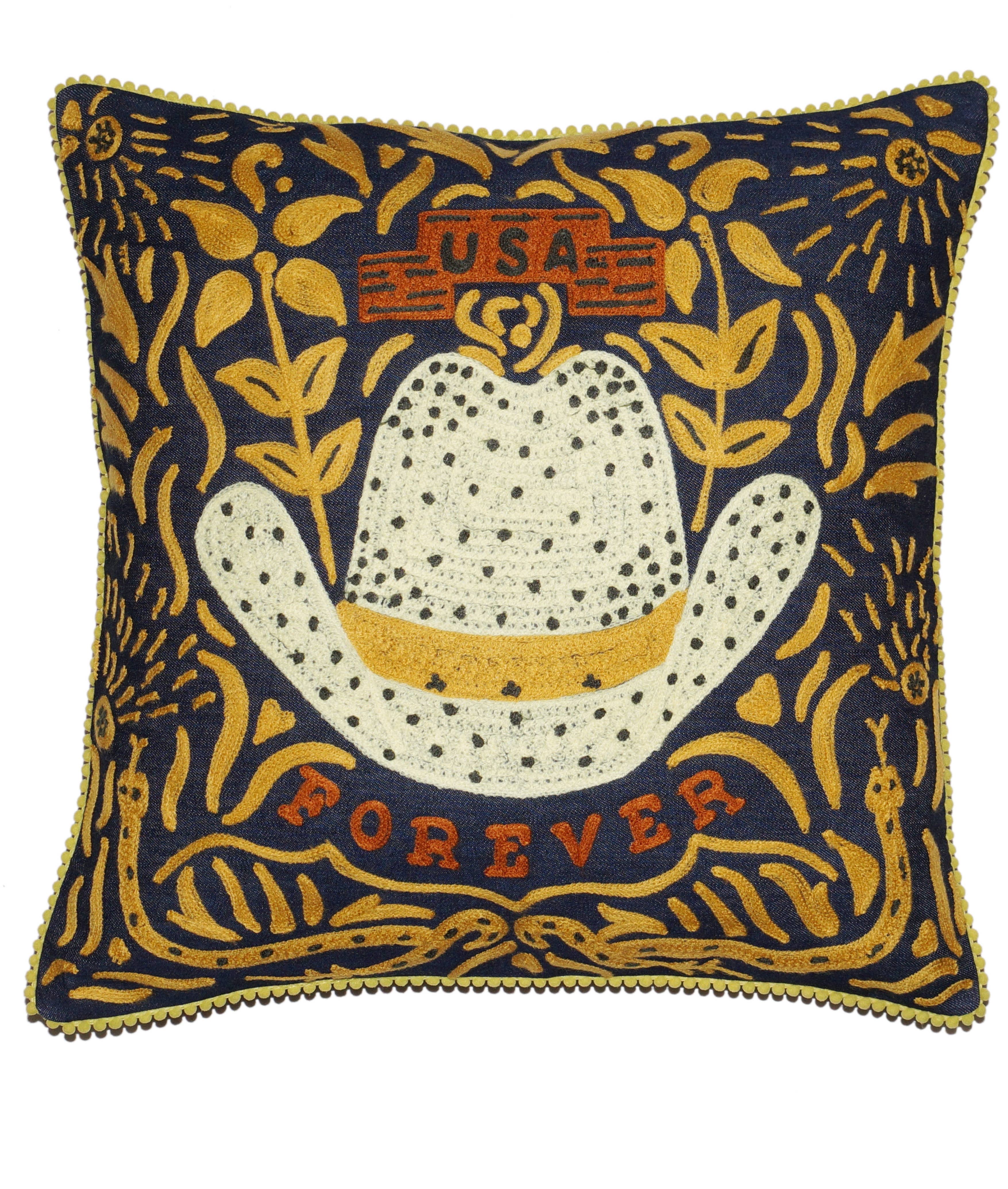 Stetson rider hat pillow 18X18