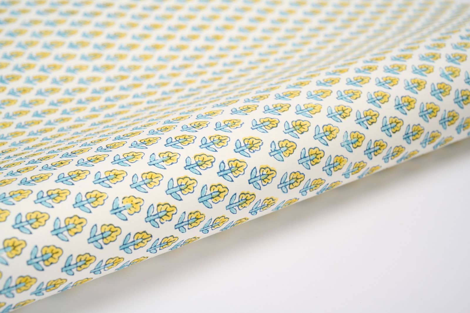 Hand Block Printed Gift Wrap Sheets - Tulip Bud Mimosa